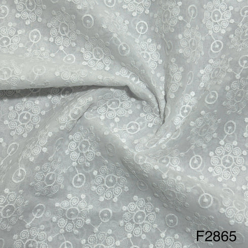 Chikankari Cotton Fabric-F2865
